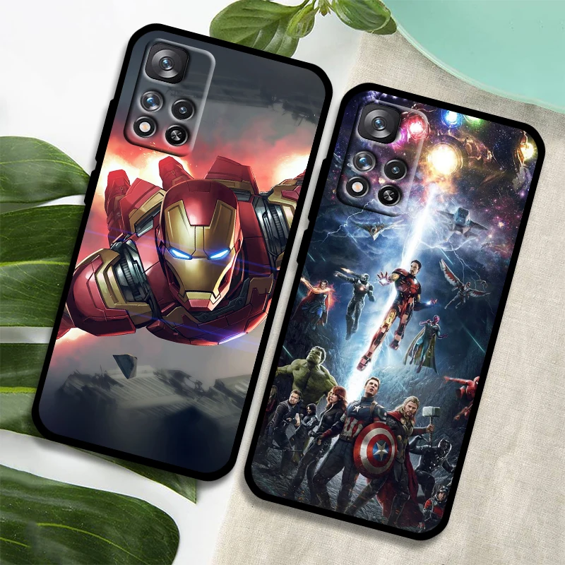 Avenger Marvel Superhero For Xiaomi Redmi Note 12 11 11T 11S 10 10T 9 8 7 6 5  Pro Plus 5G 4G Silicone Black Phone Case