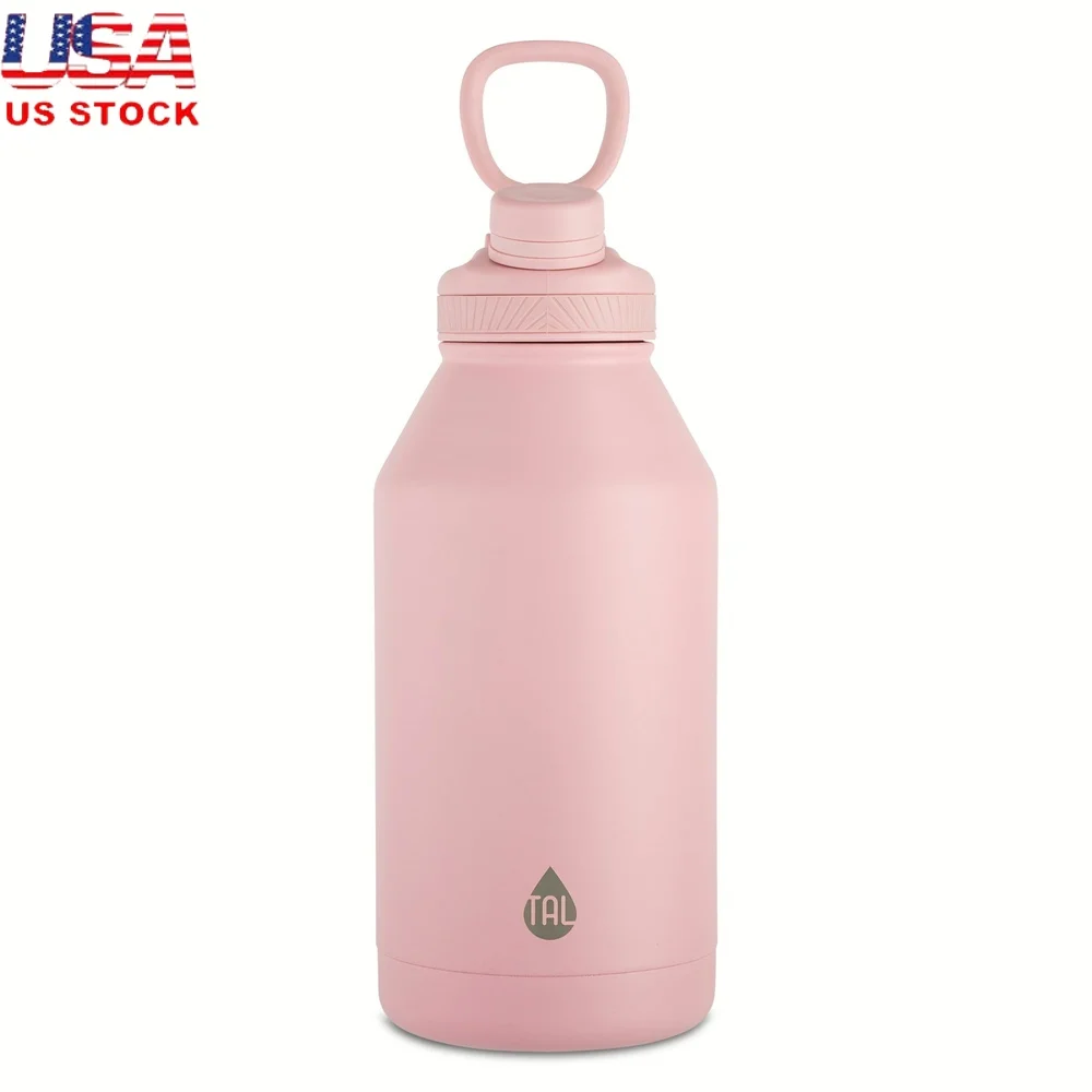 

Stainless Steel Water Bottle 64oz Easy Carry Loop Narrow Spout Large Opening Insulated BPA-Free Durable Outdoor Adventure