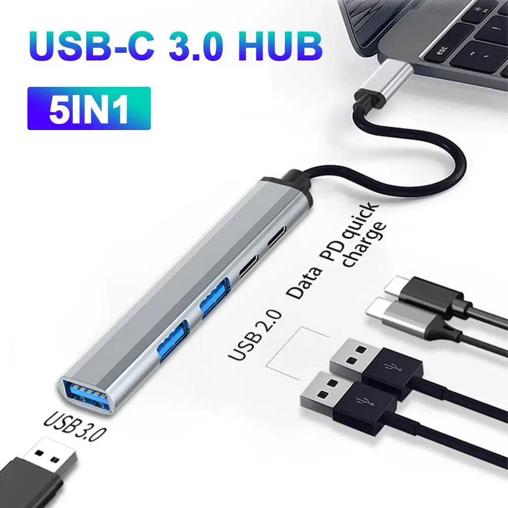

Laptop Data Transfer Dock Station PD Quick Charge Type-C Splitter Multiport Adapter USB C 3.0 HUB For Laptop PC Tablet