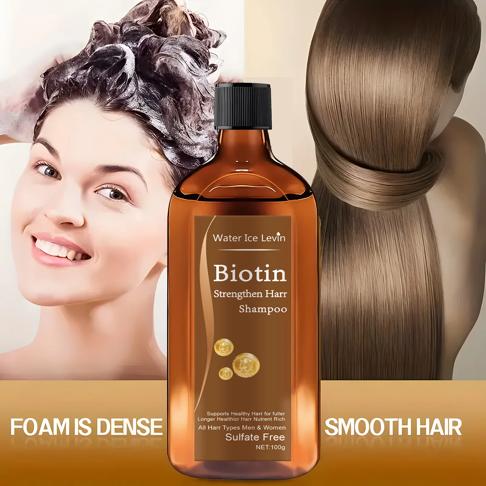 Biotin hair Growth shampoo anti-hair loss treatment for men and women rapid thickening and re-oil beauty health