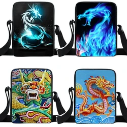 Blue Fire Snake / Chinese Dragon Messenger Bag Women Crossbody Bag Ladies Shoulder Bags for Travel Girls Satchel Bookbag