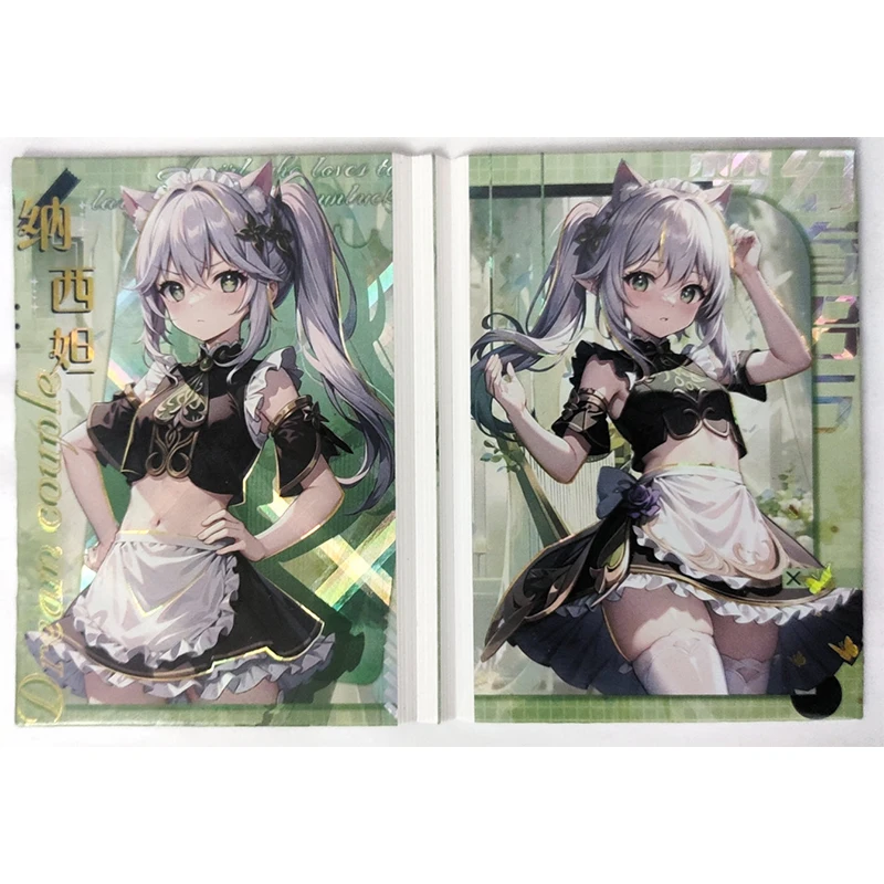 Goddess Story Bi-Fold Card Anime Kamisato Ayaka ganyu shenhe Cartoon Rare Collectible Game Card Board Game Toys  Birthday Gift