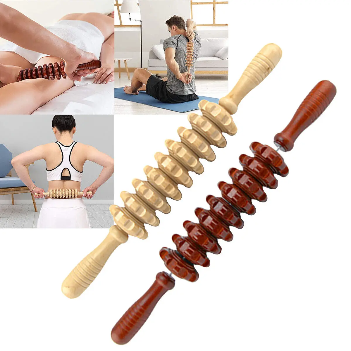 

Wooden Exercise Roller Sport Injury Gym Body Leg Trigger Point Muscle Roller Sticks Massager Health Care Massage Relief Tool