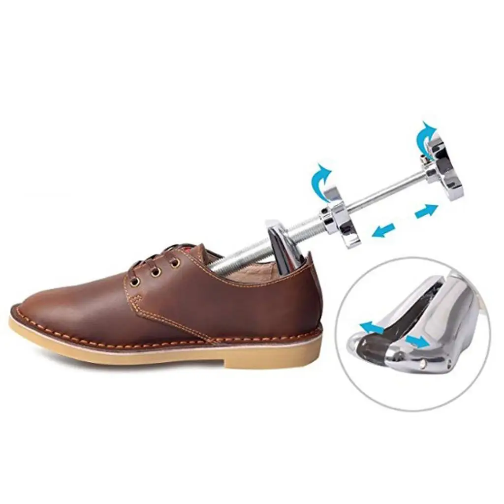 Ensanchador de zapatos ajustable, expansor de botas, árbol plateado