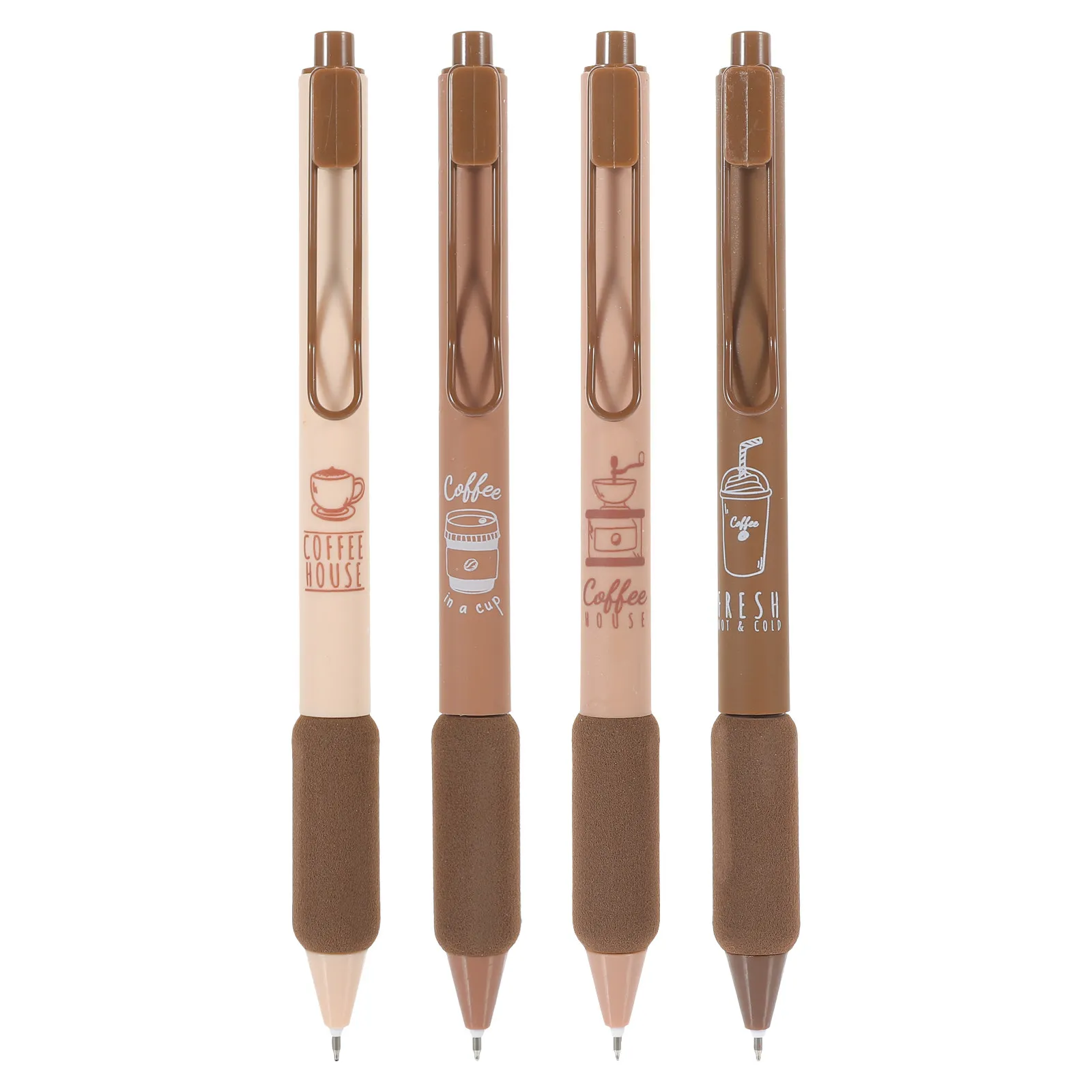 

4Pcs Fresh Style Press Type Gel Pens Portable Lightweight Smooth Ink Pens for Homework Exams Greeting Cards Scrapbooking