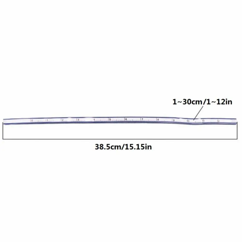 30cm Curved Ruler for Sewing Soft Flexible English and Metric Scale Rule Engineering Drafting Drawing Tool Sewing Accessories