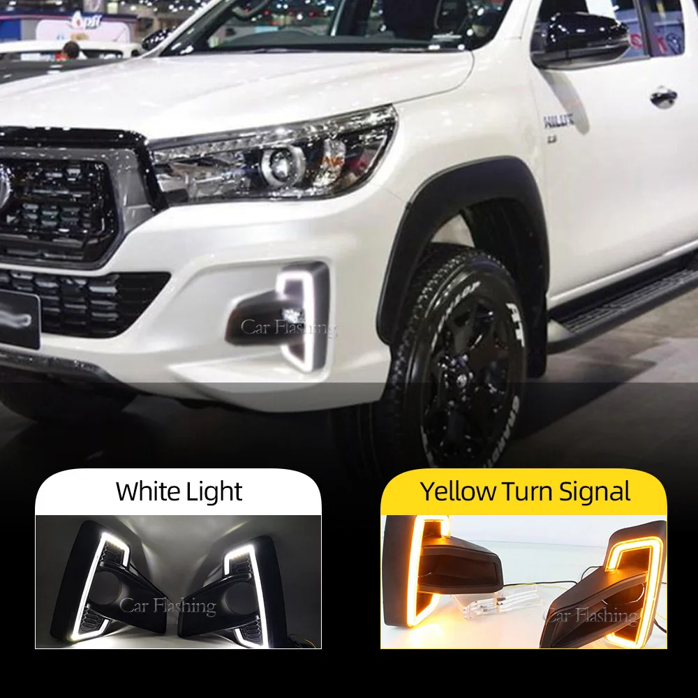 

For Toyota's 18-19 Hilux REVO daytime running lights and front fog lights