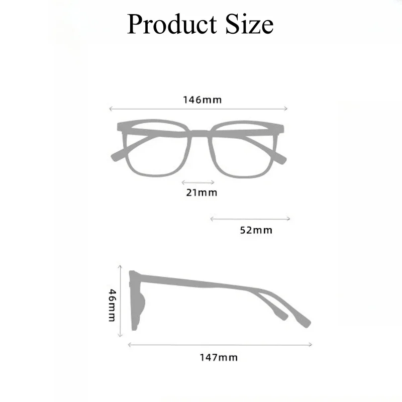 OLLYMURS Occhiali quadrati ultraleggeri Uomo Donna Occhiali miopia flessibili Occhiali da vista con montatura da vista TR90 di grandi dimensioni