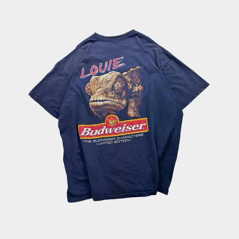 Vintage 90S Budwiser King Of Beers Louie The Lizard T Shirt