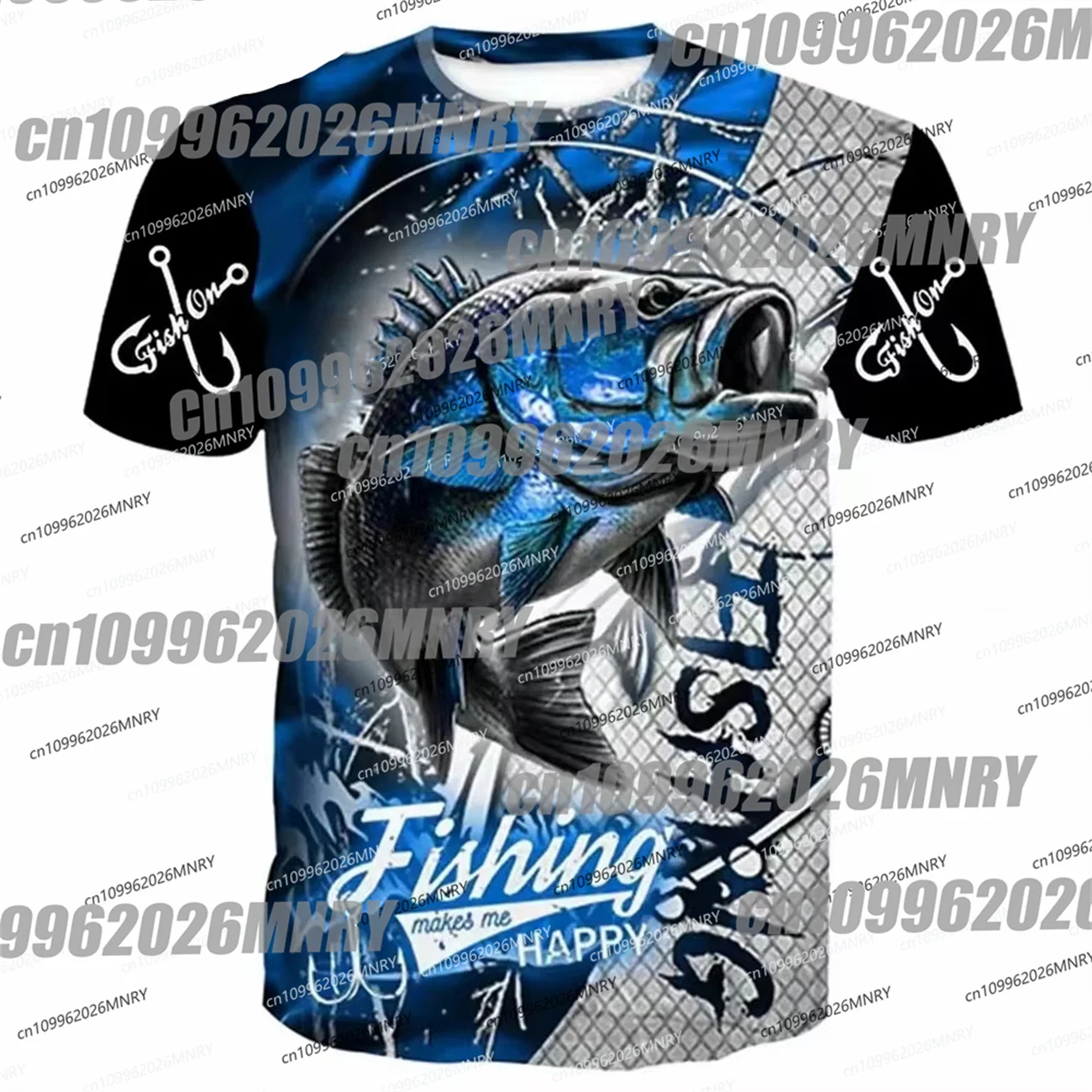 New Fishing T-Shirt Kid Tshirt Fish Graphic Clothing O-Collar Oversized Tops Outdoor Sport Apparel Summer for Male Tee Shirts