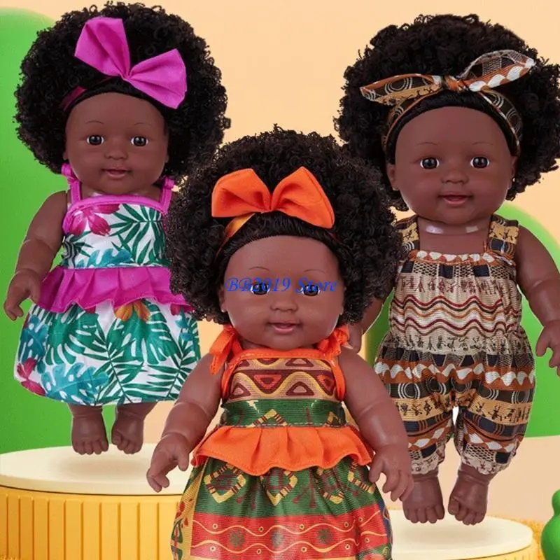 Q0KB – poupée noire 12 pouces, jouet poupée africaine avec robe, jeu rôle, cadeau d'anniversaire pour