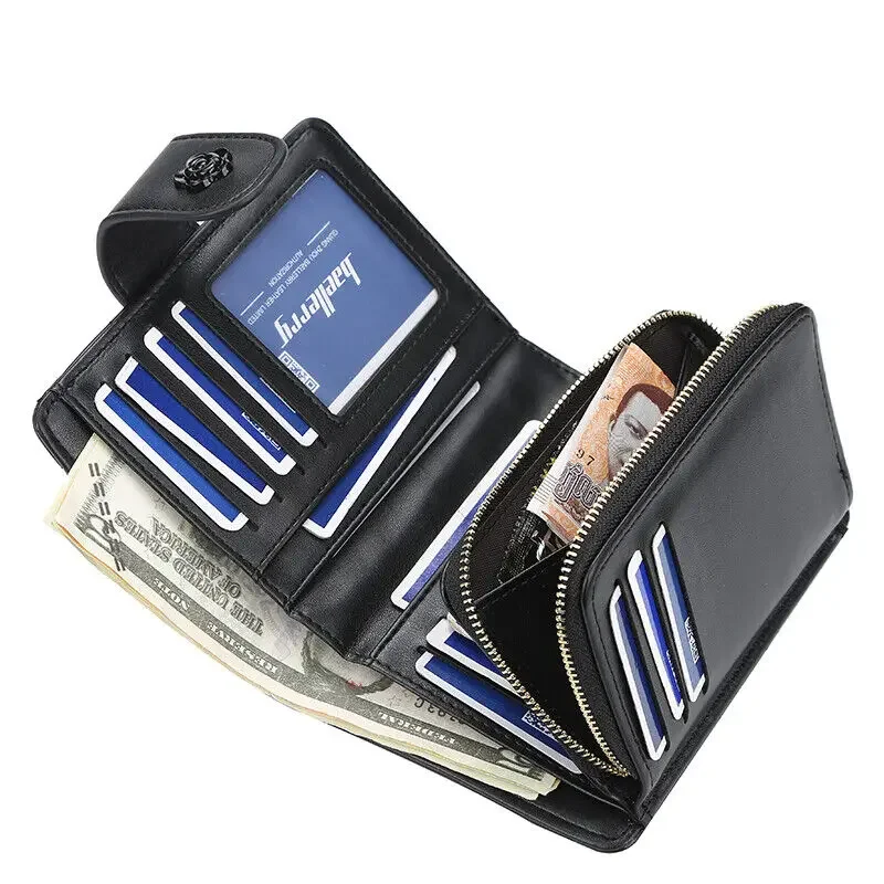 Elegant กระเป๋าสตางค์ผู้หญิง PU หนังคลัทช์ซิปกระเป๋าเหรียญกระเป๋าสตางค์สั้นกระเป๋าสตางค์พร้อม Photo ID หน้าต่าง