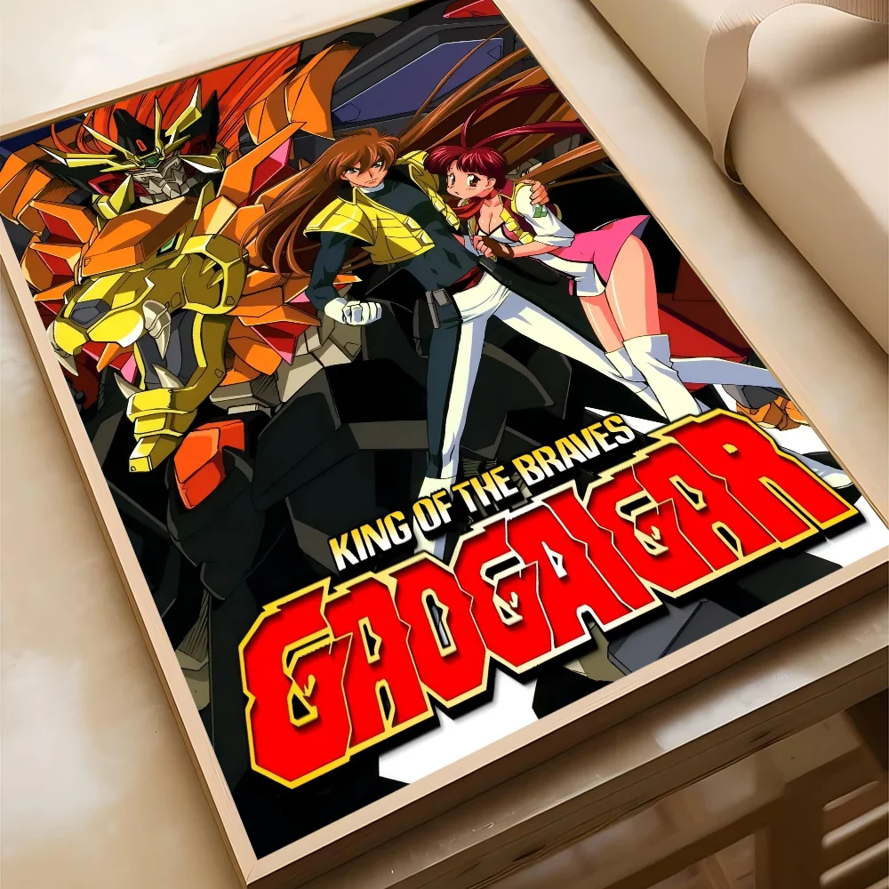 The King Of Braves GaoGaiGar Self-adhesive Art Poster Waterproof Paper Sticker Coffee House Bar Posters Wall Stickers