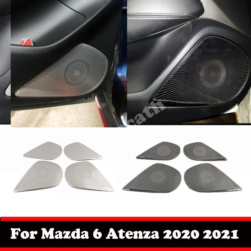 

For Mazda 6 Atenza 2020 2021 Interior Stainless Steel Door Speaker Sound Music Audio Ring Cover Sticker Trim Car Accessories