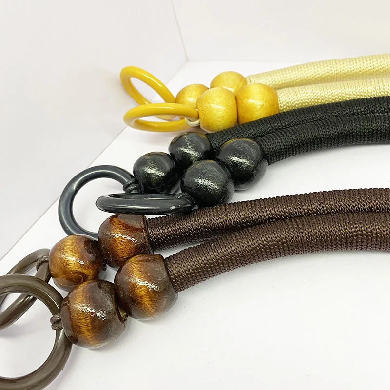 1 Pair Vintage Woven Beads Bag Handle, Replacement Bag Strap Accessories, Strap Beaded Handle Wrist Bag Accessories