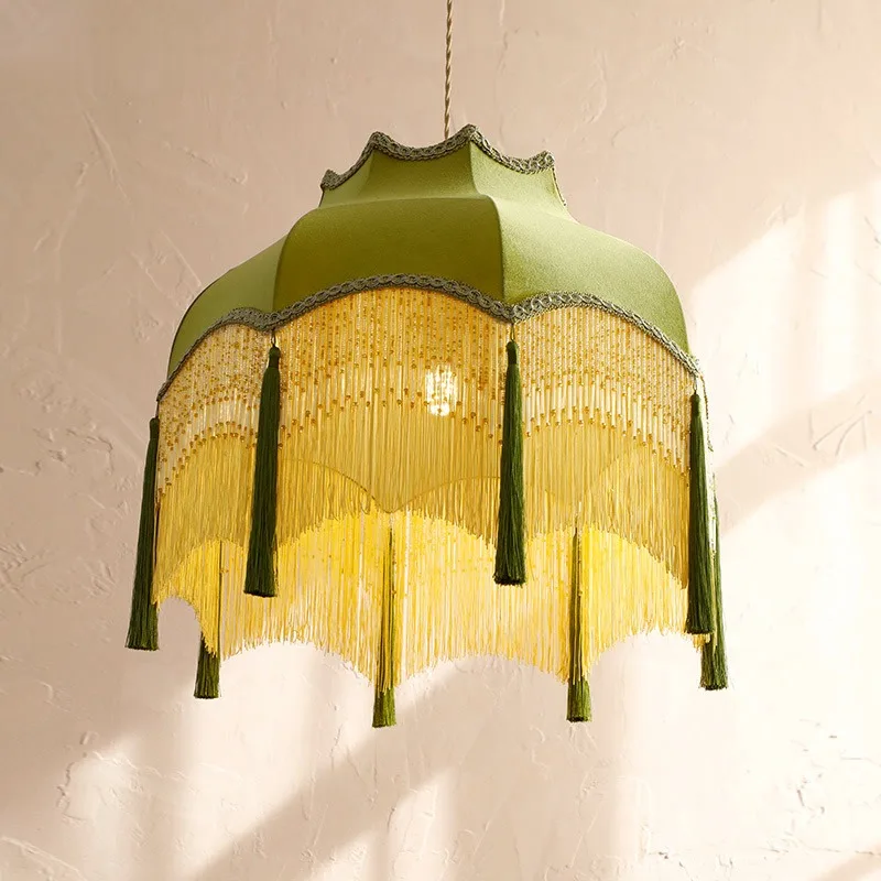 Velvet dining room lamp chandelier living room bedroom study fabric lamp