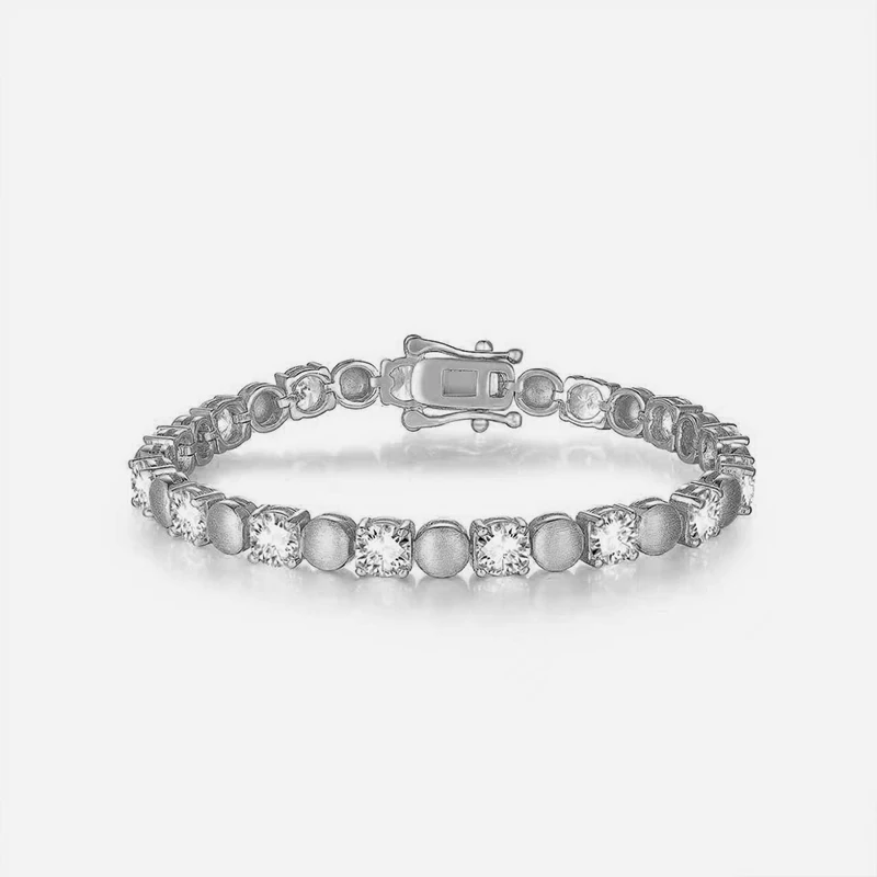 

925 sterling silver tennis bracelet with cubic zirconia stones coated in 18K gold, 7.5/11.5 carats, D color, VVS1 clarity, 5mm r