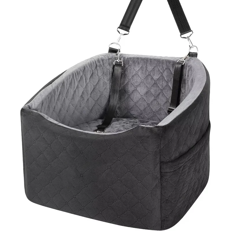 

Booster dog car seat Deluxe dog travel cot with elevated seat cushion, seat belt 88