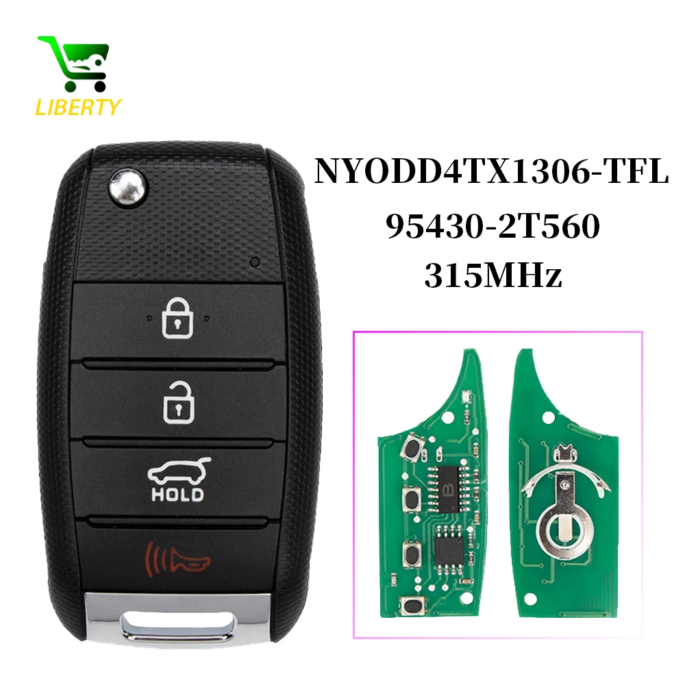 

Liberty 315MHz NYODD4TX1306-TFL For Kia Sportage 2014 2015 Flip Folding Remote Car Key Fob P/N: 95430-2T560 DD4TX1306-TFL