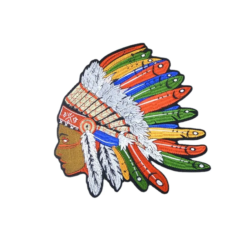 

10pcs/lot Sew Embroidery Patch Alien Indian Feather Headdress Earrings Clothing Decoration Accessory Applique Stranger Thing