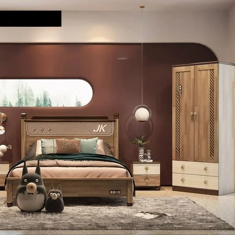 Современный дизайн, детский каркас кровати из цельного дерева, односпальная кровать, мебель для спальни для мальчиков и девочек