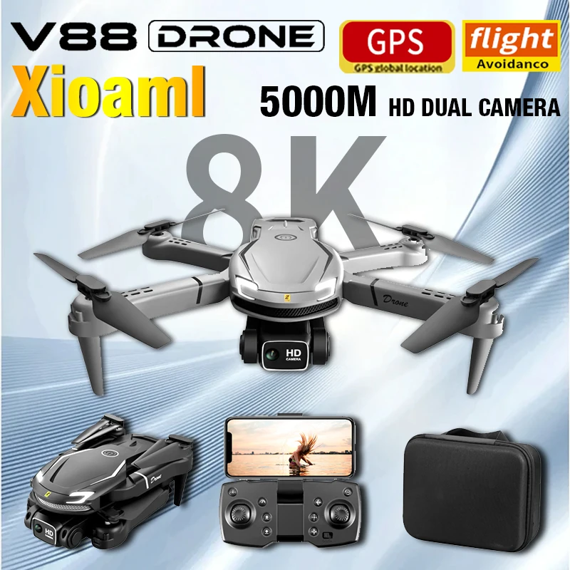 

Original V88 Drone 5G Professional 8K HD Aerial Photography Omnidirectional Obstacle Avoidance Quadrotor Distance For XIAOMI