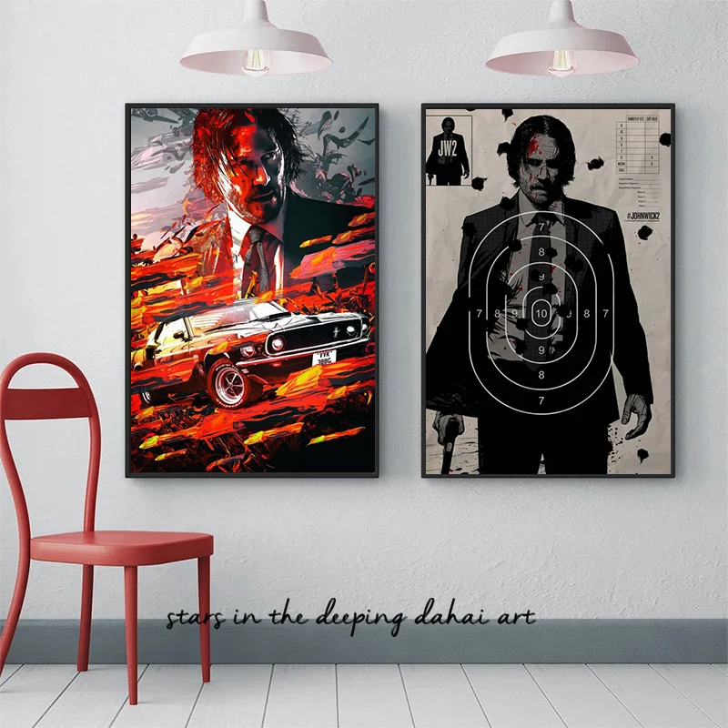 Classic Actor John Wick Character Thriller Movie Art Posters Canvas Painting Wall Prints Pictures Living Room Home Decor Cuadros