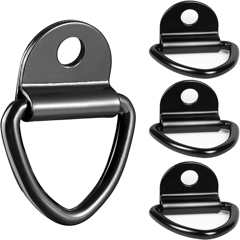 V-shape D-ring Metal Hook Cargo Tie Down D Shape Pull Hook Durable Triangular Rope Hook Cargo Fastening Anchor Car Clip Fastener