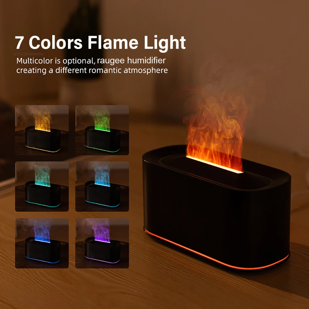 Aroma Humidifier Flame Essential Oils Diffuser Mini Air Humidifier For Home Automatic Fragrance Mist Maker With RGB Light