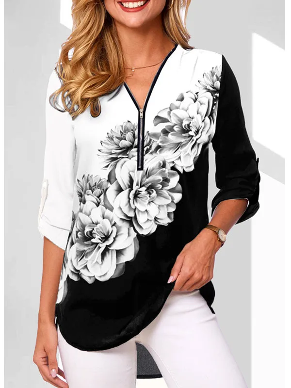 Loose Long Sve Women's irt Comfortable Casual Sle Polyester Fabric Loose Fit Ladies' Top Faionable Autumn Wear