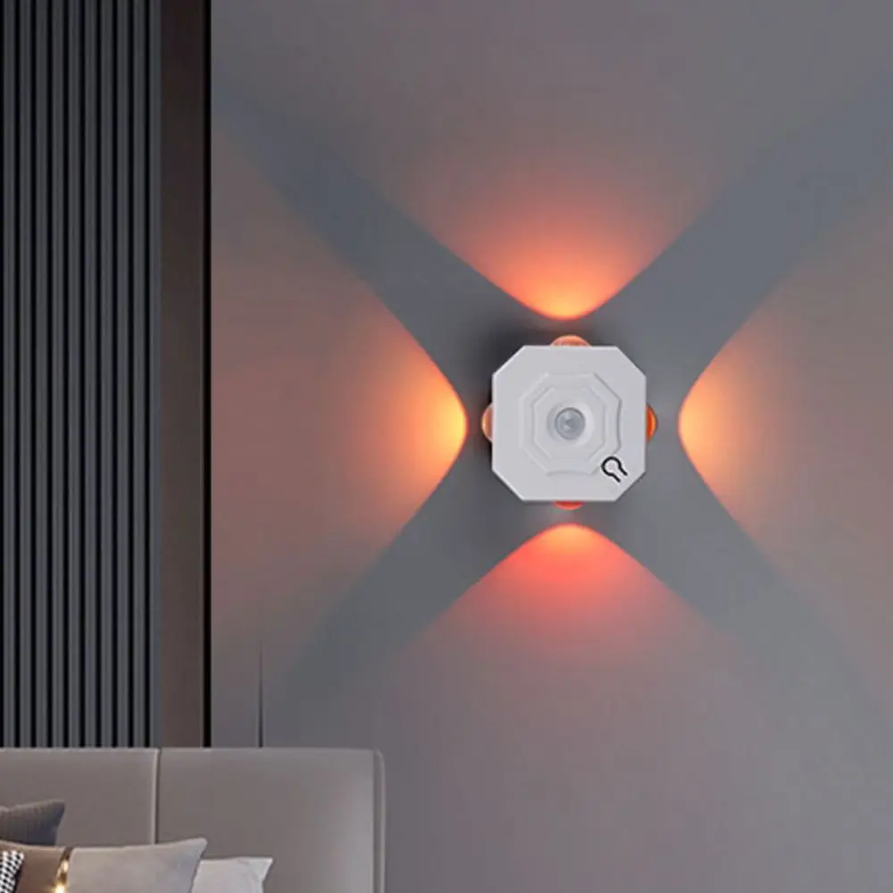 

USB Rechargeable RGB Gradient Night Light Human Body Detection LED Ambient Lamp Rechargeable Wall Lamp RGB 3 Colors Wall Mounted