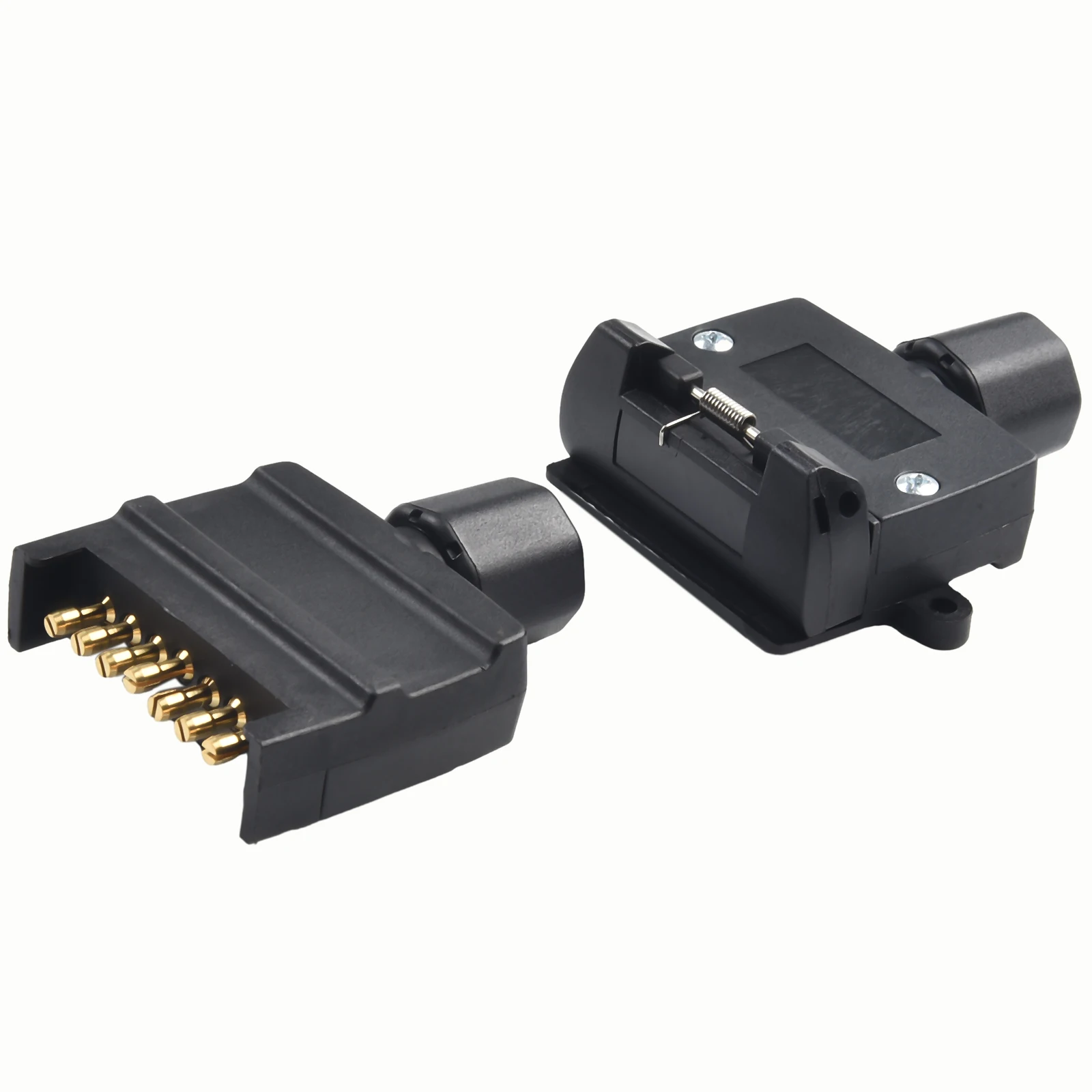 Flat 7 Pin Trailer Electrical and Socket Pair for Caravan RV Boat Trailer Wiring Compatibility and 12V DC Operation