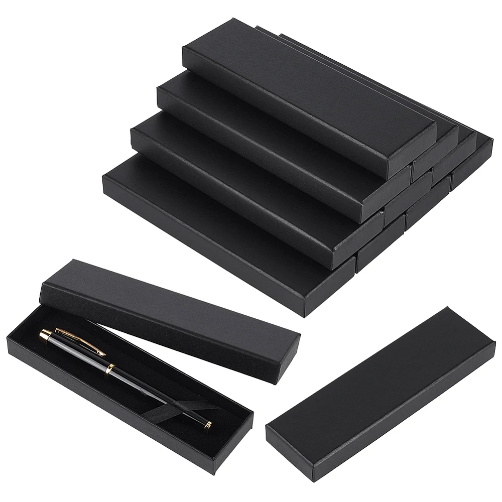 18Pcs Black Empty Pen Gift Boxes 6.89x2.09x0.85inch Ballpoint Pen Gift Box Display Box with Cushion Jewelry Present Cases