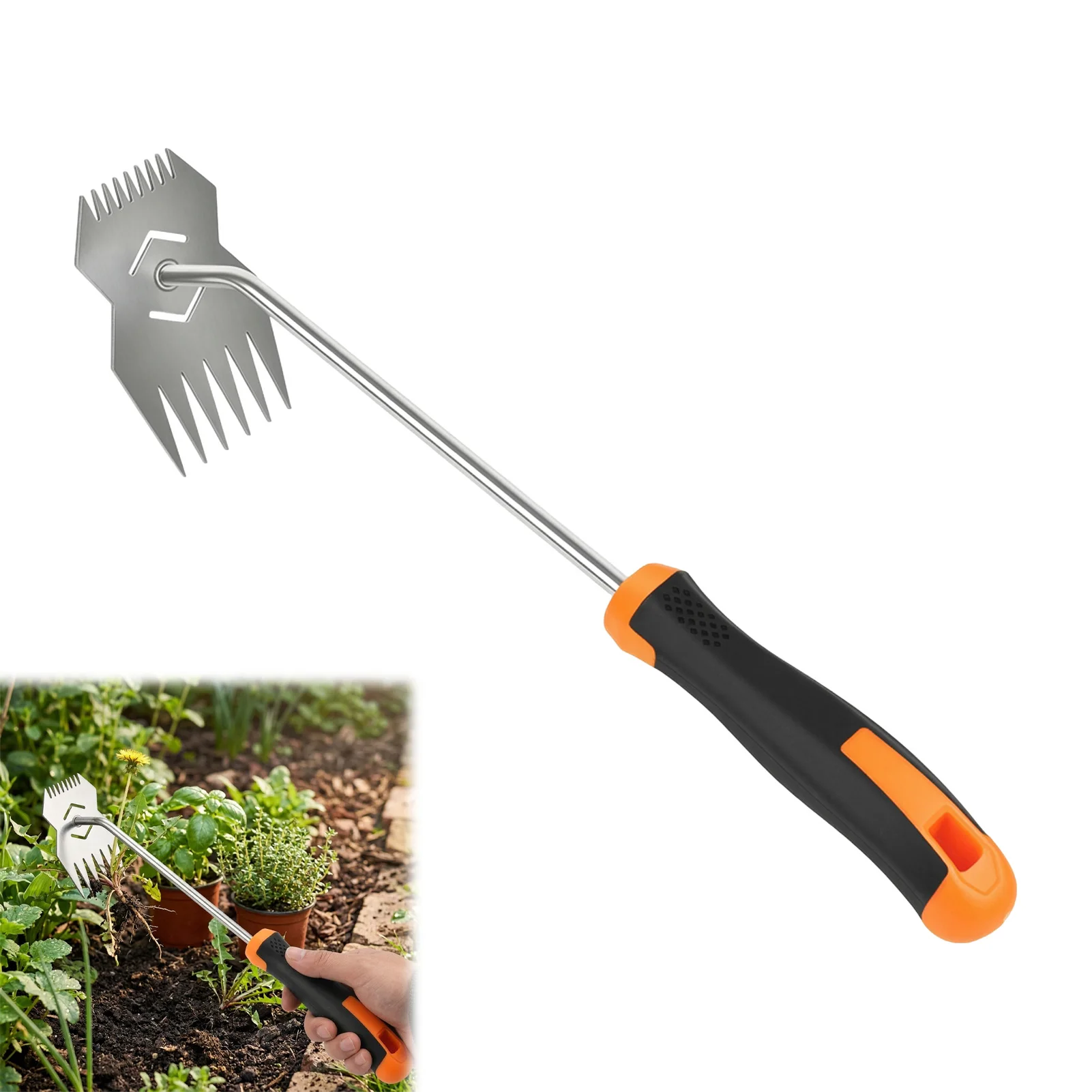 Stainless Steel Manual Weeder-Garden Tool for Weed Removal Durable and Ergonomic