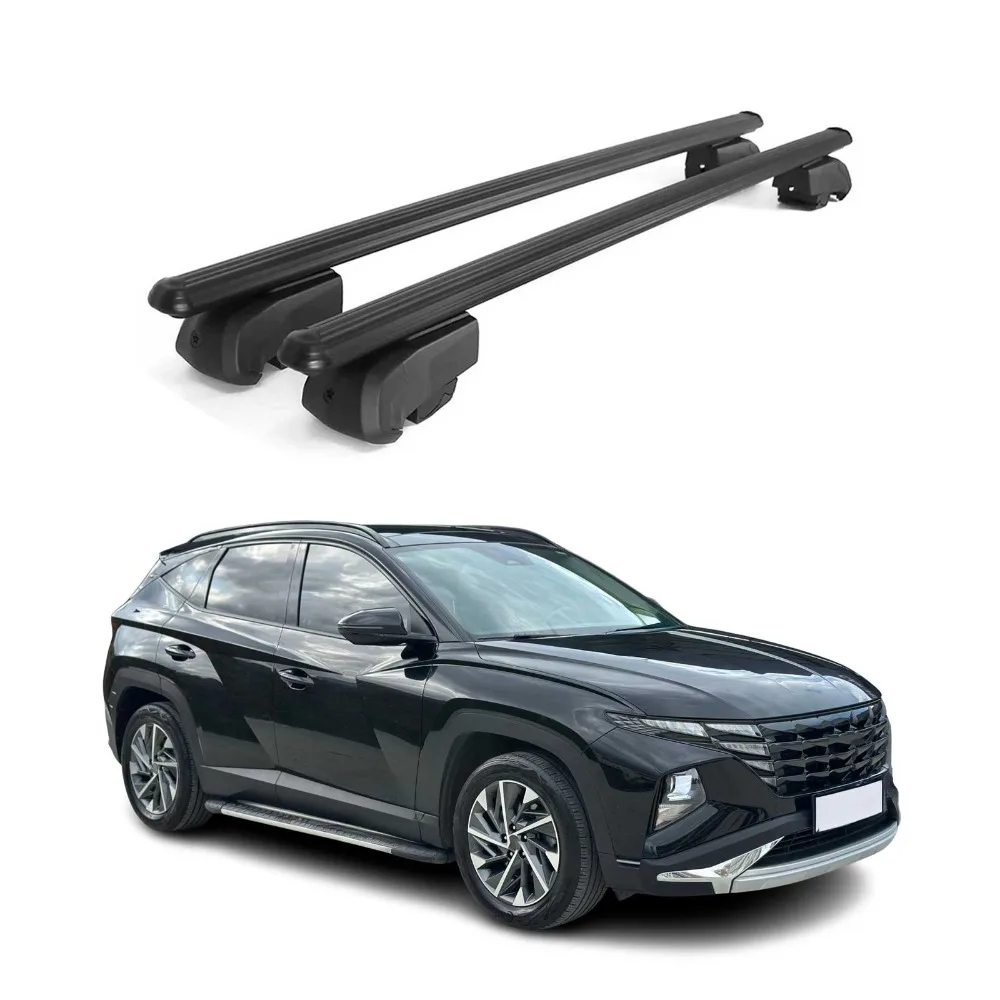 Enhance the car's luggage carrying capacity,Lockable Roof Rack Cross Bars Luggage Carrier for Hyundai Tucson 2022-2026 Black