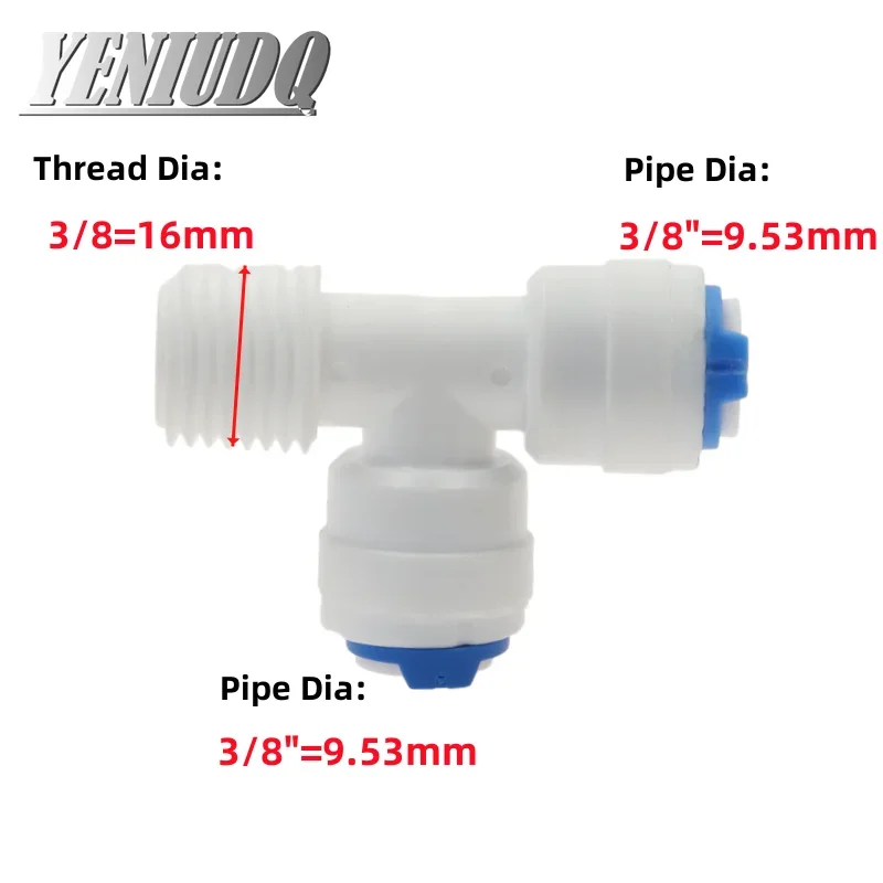 Tee Type 6.5mm 9.5mm OD to 1/4\