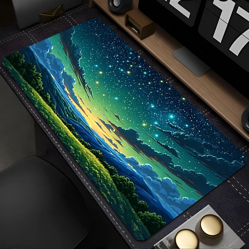 Popular Mouse Pad XXL Gaming Pad Anime Starry Sky Flower Sea Desk Mat Smooth Gamer Carpet Laptop Computer Mousepad For Best Gift