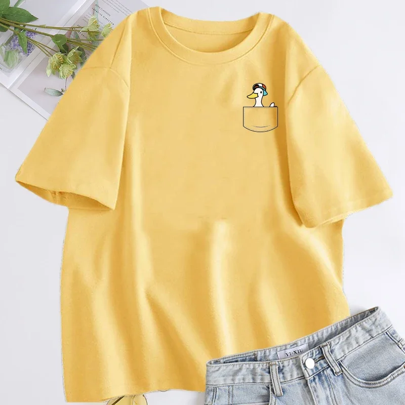 Pocket Subaru Duck T-shirt for Women Men Funny Graphic Tees Women T Shirt Short Sleeve Oversized Tshirts Aesthetic t-shirts