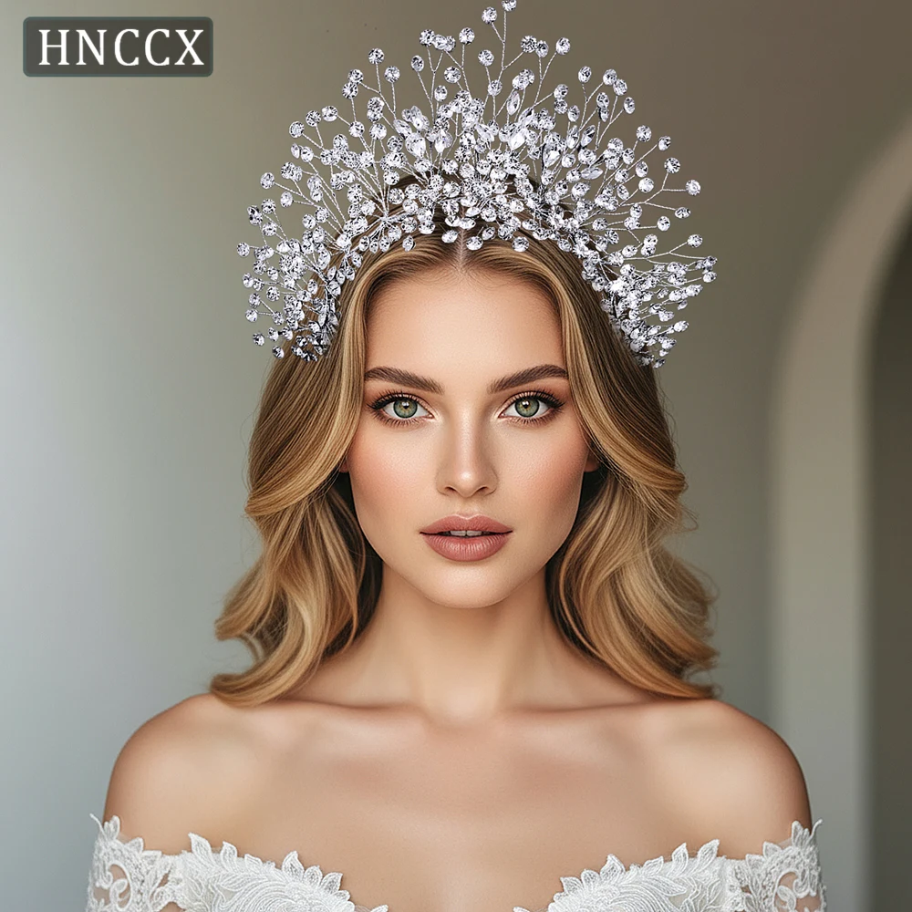 

YouLaPan Exquisite Bridal Wedding Crown Handmade Rhinestone Making Fashionable Women's Dance Party Dinner Hair Accessories HP376