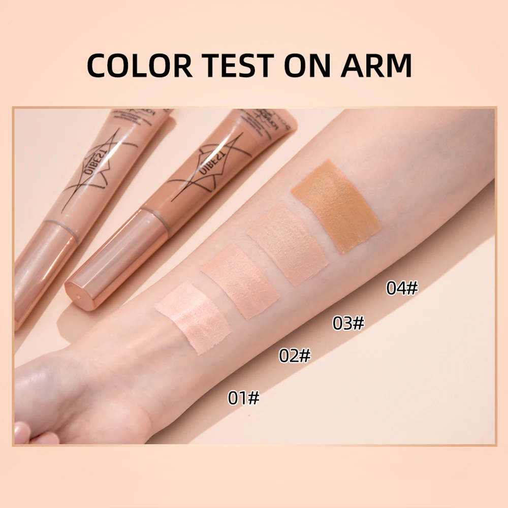 QIBEST Liquid Concealer Cream Waterproof Full Coverage Foundation Long Lasting Face Scars Acne Cover Smooth Moisturizing Makeup