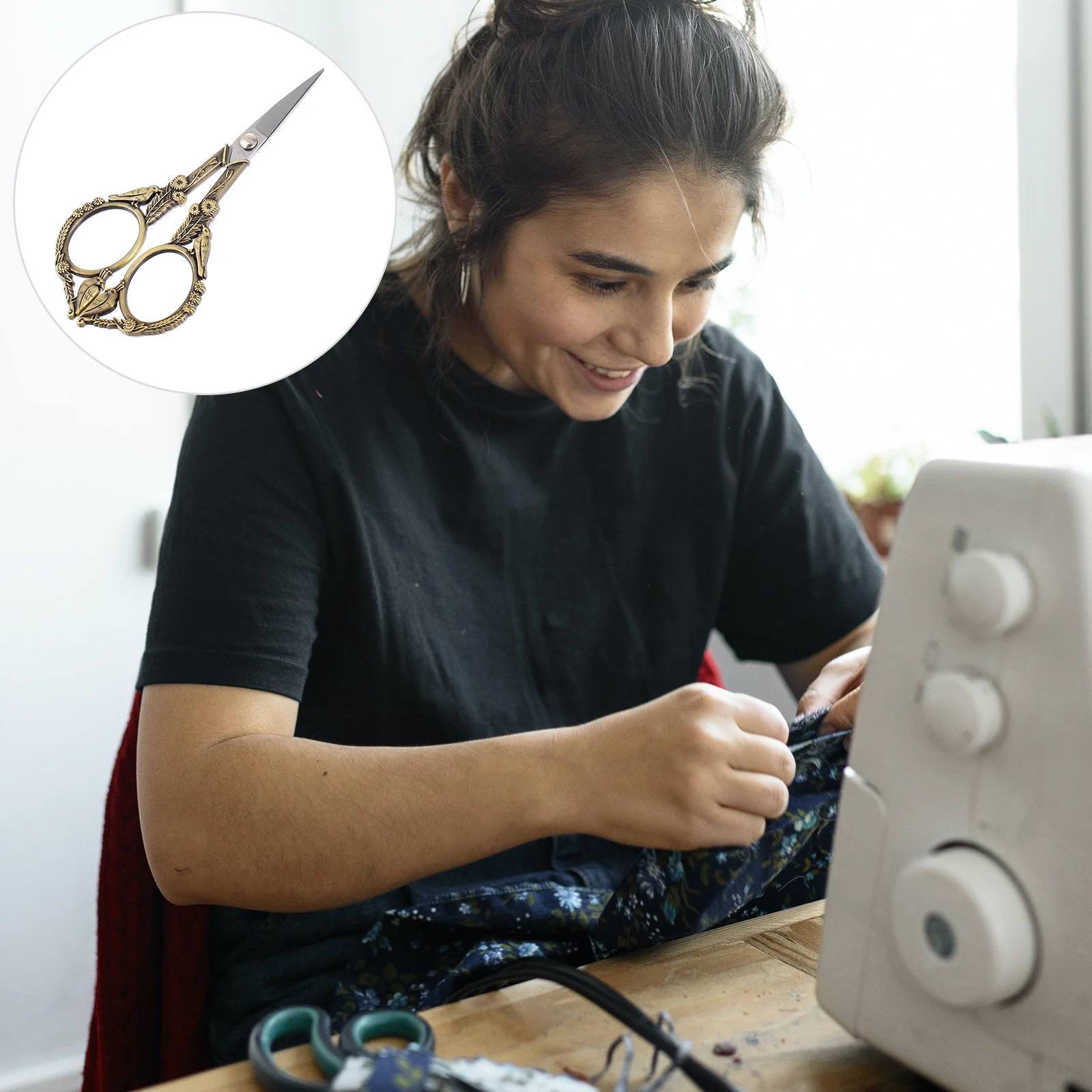 Retro Bird Design Stainless Steel Embroidery Scissor Professional Tailor Craft Scissors for Sewing Thread Cutting DIY Art