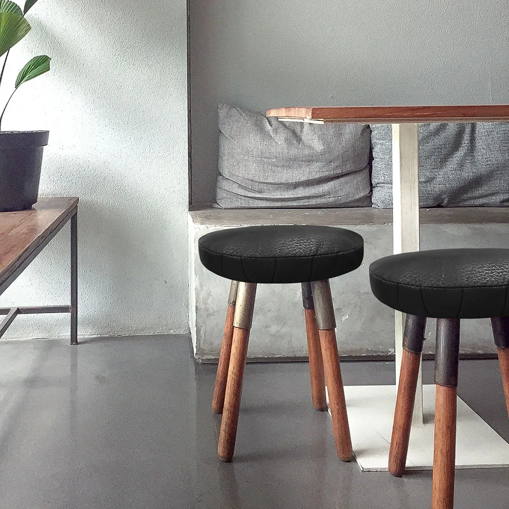 

2pcs Round Stool Cover Black Chair Cover Elastic Stretch Couch Covers Protector Long Term Use Home Office Hotel