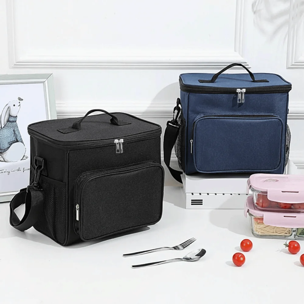 

Ox Cloth Insulated Lunch Bag Large Capacity Solid Color Tote Square Bag Cartoon Animal Food Hand Bags Food Warm Thermal Bag