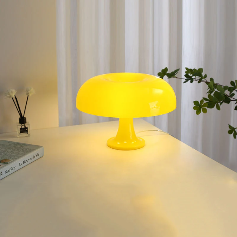 Simple Style Mushroom Table Lamp Ornament Light with 5PCS of E14 LED Tricolored Bulb USB AU EU UK US Plug for Livingroom&Bedside