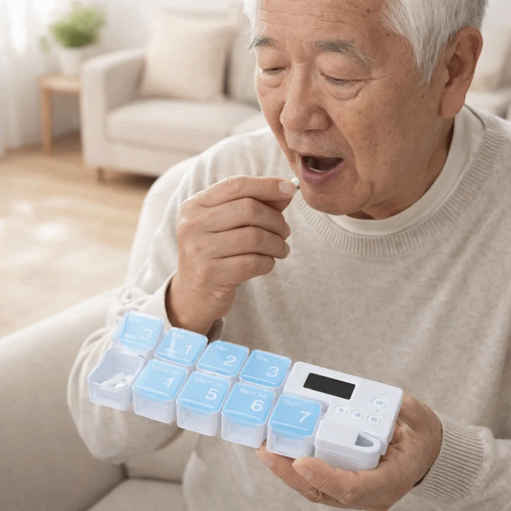 

Large Capacity Smart Pill Case Reminder 7 Lattice Travel Medicine Box Colorful Weekly Pill Organizer Supplement Organizer