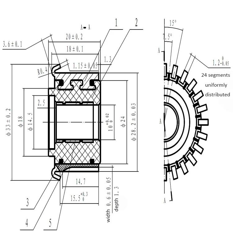 Customized Electric Brush Hook Type Starter Copper 24 Segments Dc Motor Armature Commutator