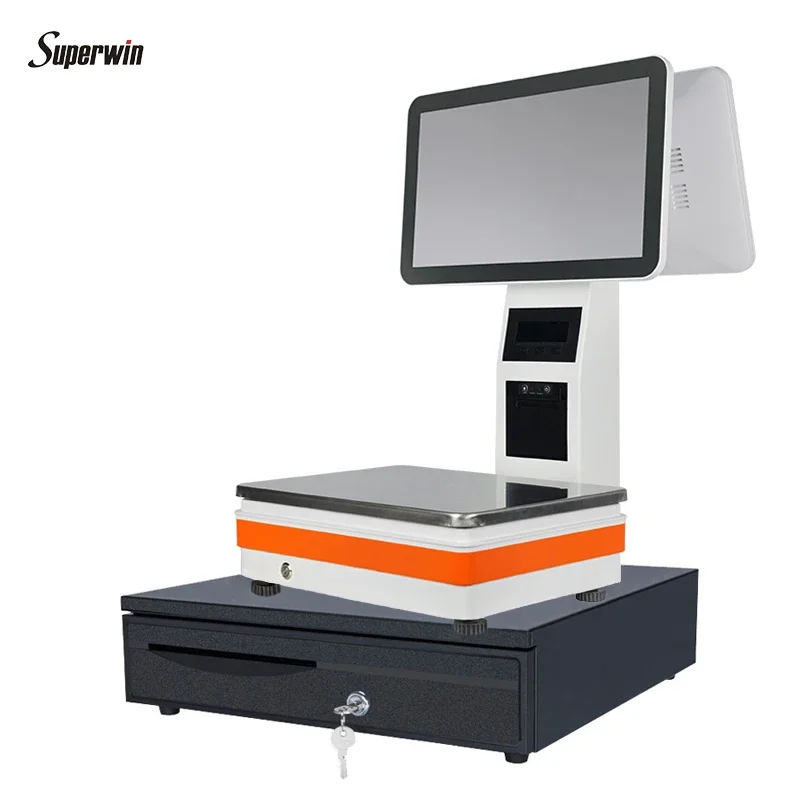 qua scale CY-55D Weighing Scales with Aclas PBX terminal pos with 58mm  printer scale pos for market  pos automatic weigher