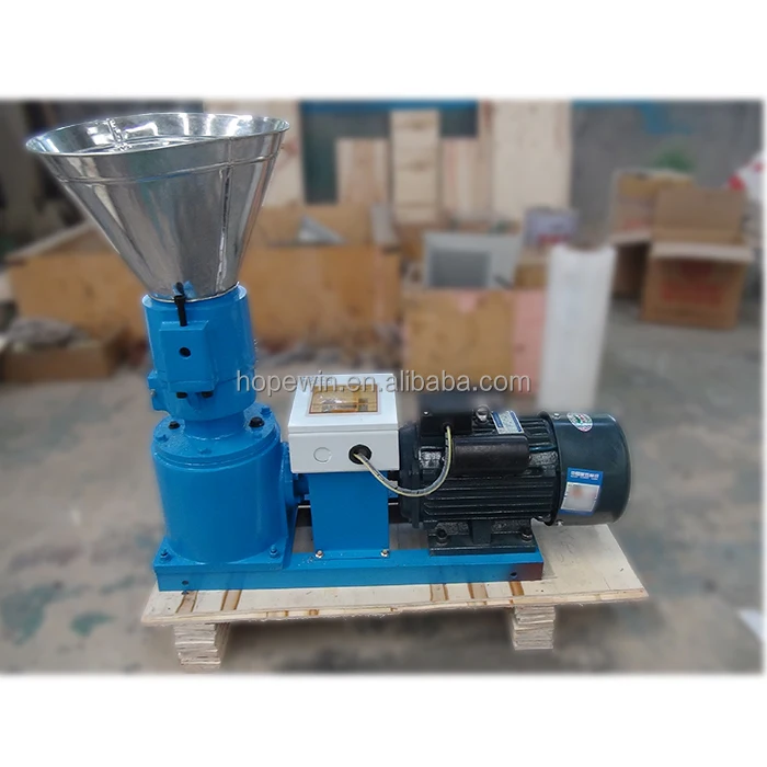 Feed Pellet Machine Small Mini Flat Die Model 220V Electric Animal Wooden Case Provided Poultry Farm HOPE Grass Cutter Engine 95