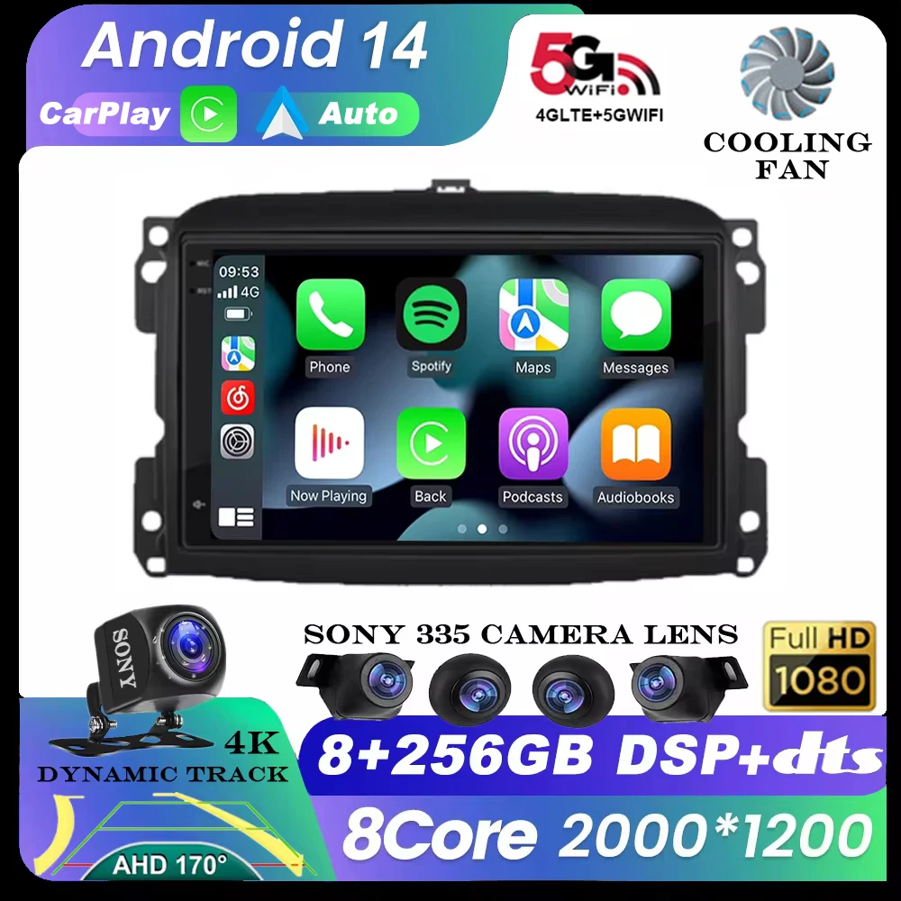 

Android 14 Car Radio For Fiat 500L Egea Doblo 2012-2017 Multimedia Stereo Autoradio CarPlay Video Player Audio Navigation 4G DSP