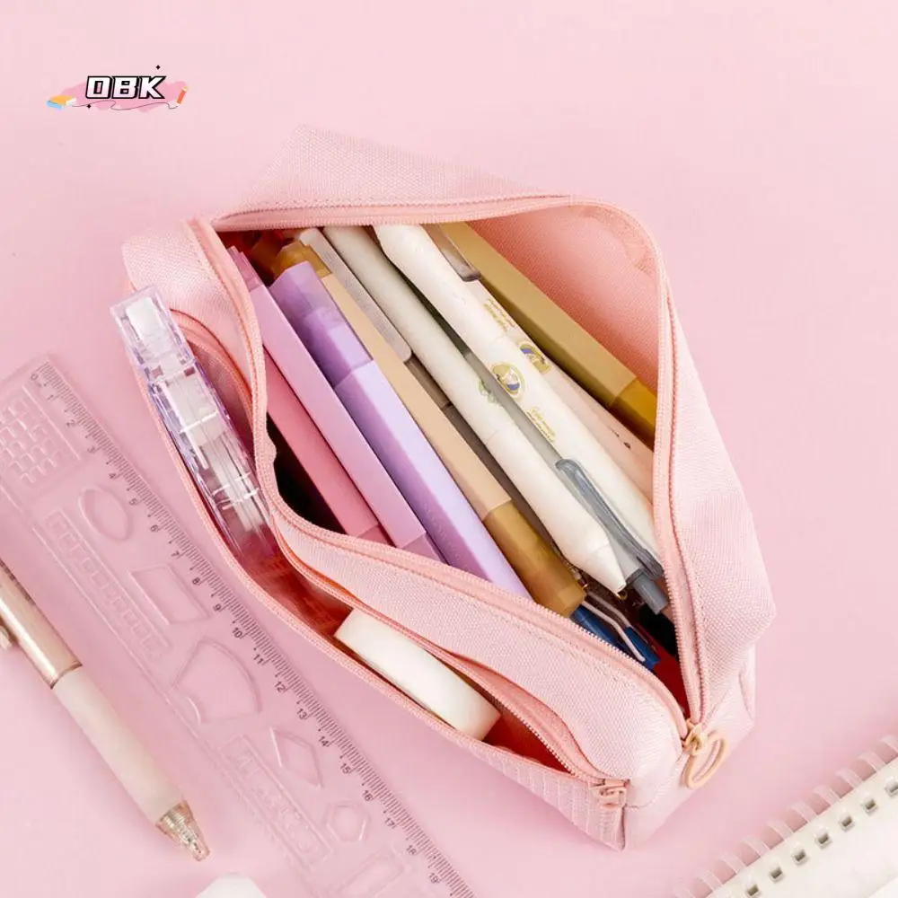 

Durable Double Layer Pen Pouch Waterproof Large Capacity Pencil Case Wear-resistant Canvas Stationery Organizer Office